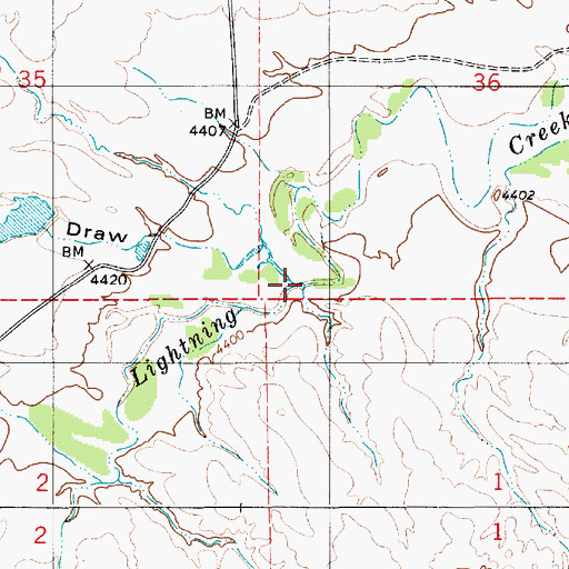 Topographic Map of Willow Creek, WY