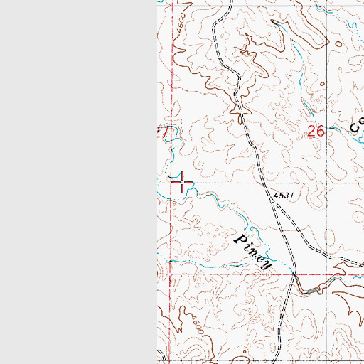 Topographic Map of Deer Creek, WY
