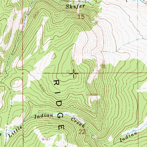 Topographic Map of Absaroka Ridge, WY