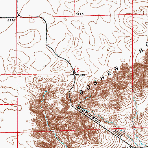 Topographic Map of Goshen Hole Rim, WY