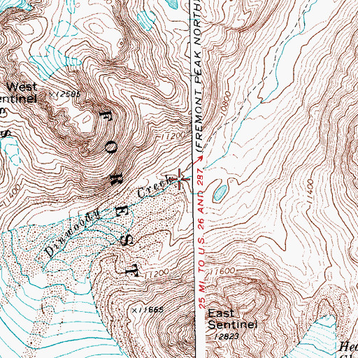 Topographic Map of Glacier Trail, WY