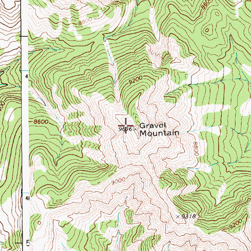 Topographic Map of Gravel Mountain, WY