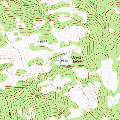 Topographic Map of Moss Lake, WY