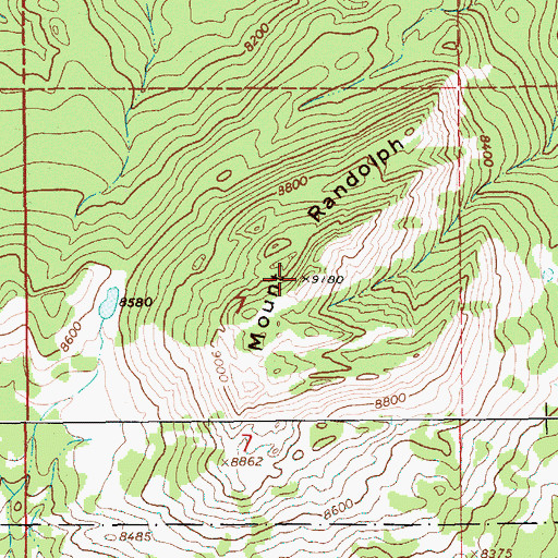 Topographic Map of Mount Randolph, WY