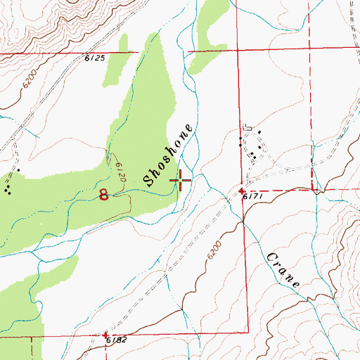 Topographic Map of Crane Creek, WY