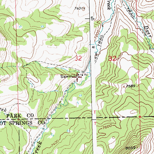 Topographic Map of Yetter Brothers Sawmill, WY