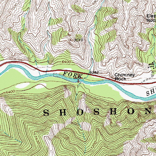 Topographic Map of Chimney Creek, WY