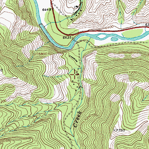 Topographic Map of Kitty Creek Summer Homes, WY