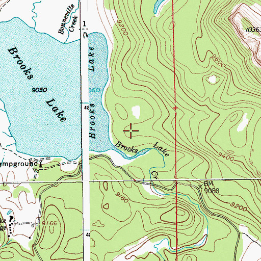 Topographic Map of Pinnacles Camp Ground, WY