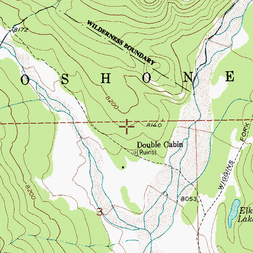 Topographic Map of Double Cabin Forest Service Station, WY