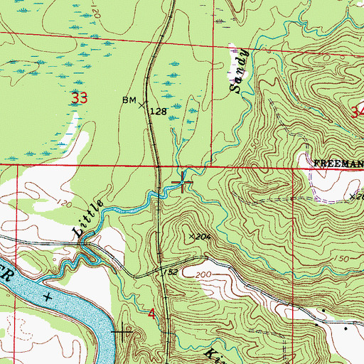 Topographic Map of Wright Branch, AL
