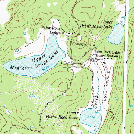 Topographic Map of Medicine Lodge Lake Campground, WY