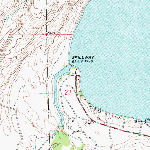 Topographic Map of Lower Fremont Boat Ramp, WY