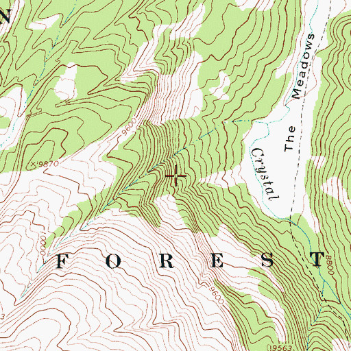 Topographic Map of Gros Ventre Wilderness, WY