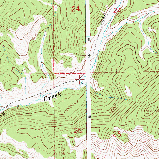 Topographic Map of Purdy Basin Trail, WY