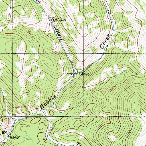 Topographic Map of Estella Brown Grave, WY