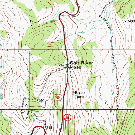 Topographic Map of Salt River Pass Recreation Site, WY