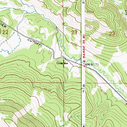 Topographic Map of Elizabeth Paul Grave, WY