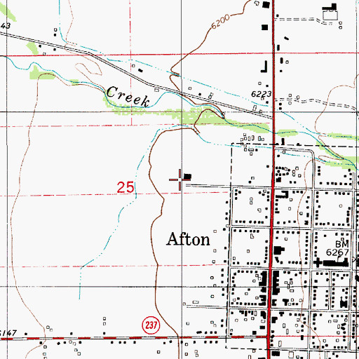 Topographic Map of Afton Rest Area, WY