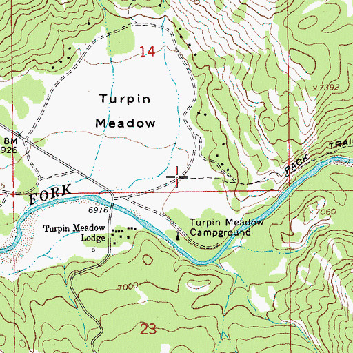 Topographic Map of Turpin Meadow Trailhead, WY
