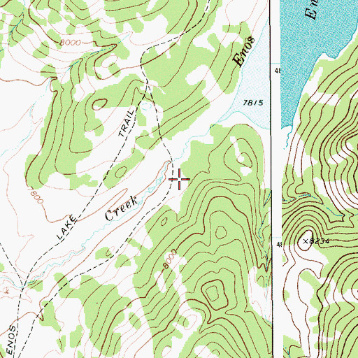 Topographic Map of Enos Lake Patrol Cabin, WY