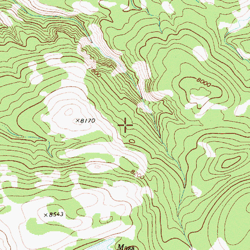 Topographic Map of Moss Lake Trail, WY