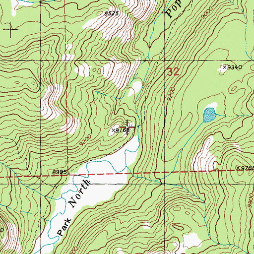 Topographic Map of High Meadow Trail, WY