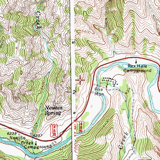 Topographic Map of Blackwater Pond Picnic Ground, WY
