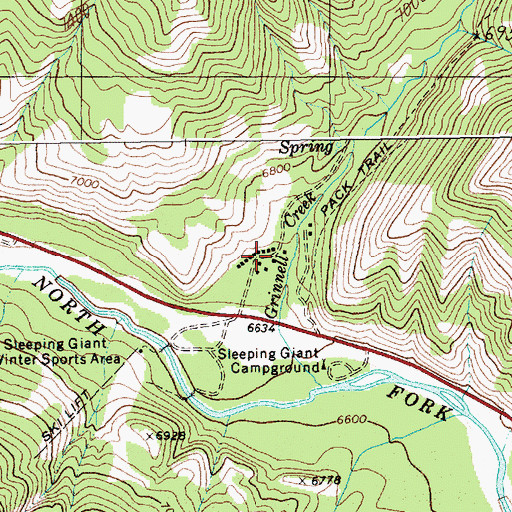 Topographic Map of Grinnell Creek Summer Homes, WY