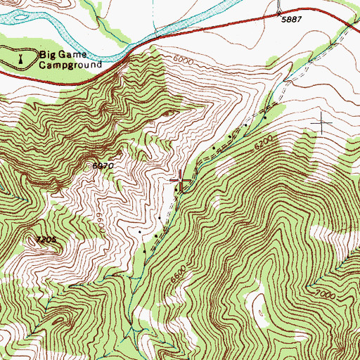 Topographic Map of Pagoda Creek Summer Homes, WY