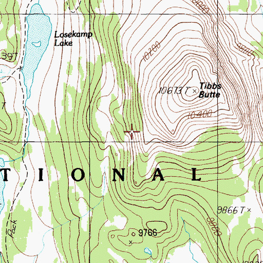 Topographic Map of Beartooth Loop National Recreation Trail, WY