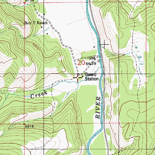 Topographic Map of Meadows Forest Service Facility, WY
