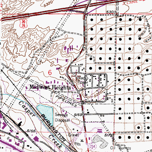 Topographic Map of KATI-AM (Casper), WY