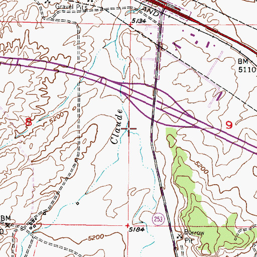 Topographic Map of KTWO-AM (Casper), WY
