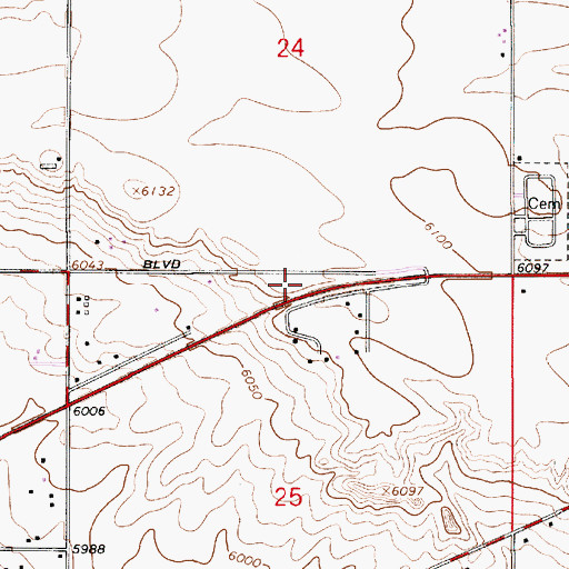 Topographic Map of KSHY-AM (Cheyenne), WY