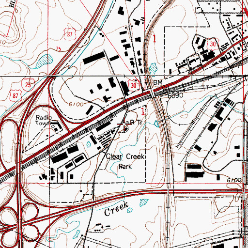 Topographic Map of KSHY-AM (Cheyenne), WY