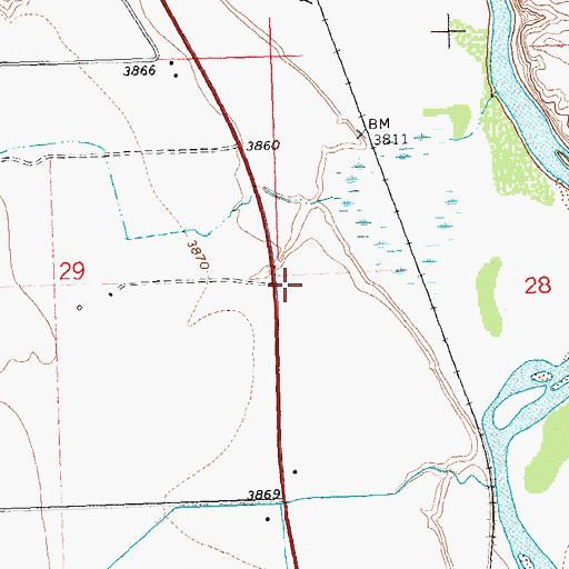 Topographic Map of KZMQ-AM (Greybull), WY