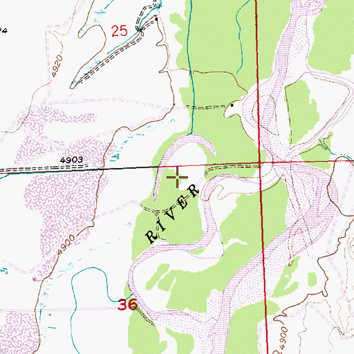Topographic Map of KVOW-AM (Riverton), WY