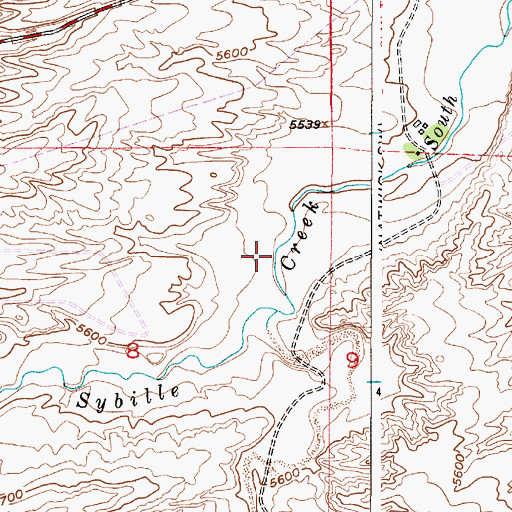 Topographic Map of Christiansen Number 2 Reservoir, WY