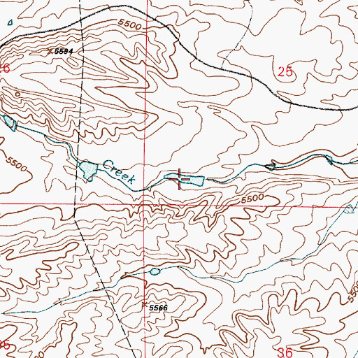Topographic Map of Grant Reservoir, WY