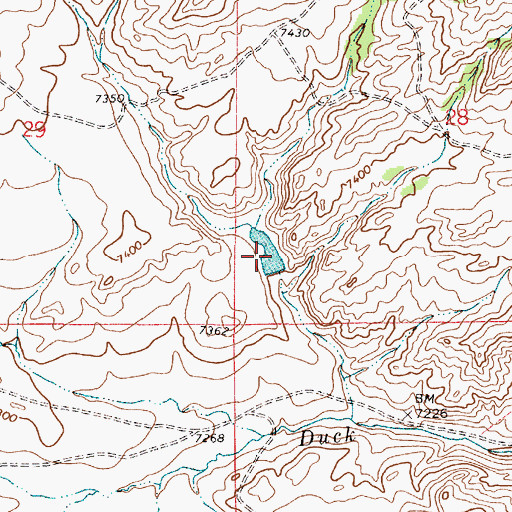 Topographic Map of M G Reservoir, WY