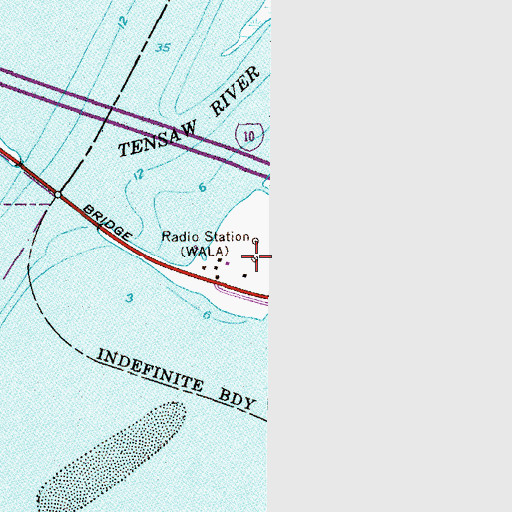 Topographic Map of WUNI-AM (Mobile), AL
