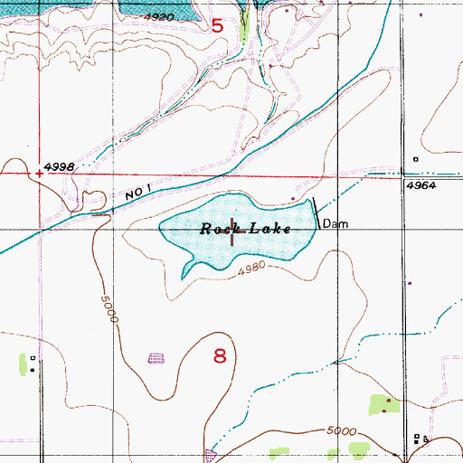 Topographic Map of Rock Lake, WY