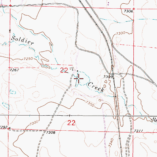 Topographic Map of Chris Klein Reservoir, WY