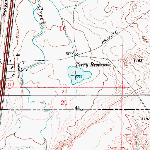 Topographic Map of Polaris Reservoir, WY
