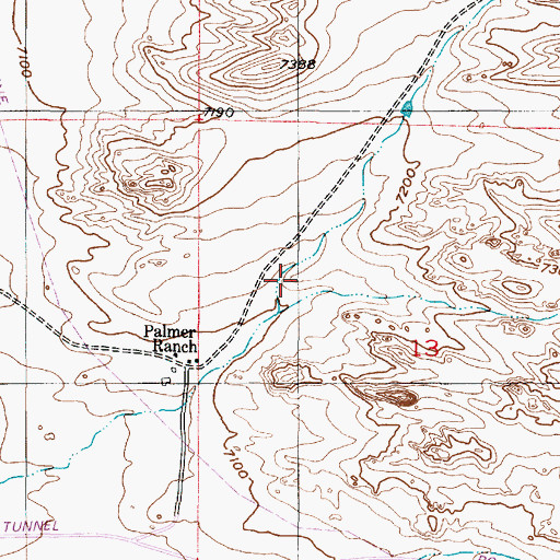 Topographic Map of Lost Creek Reservoir, WY
