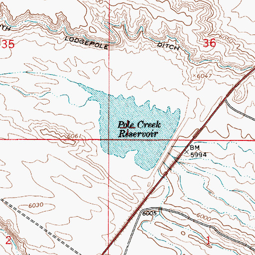 Topographic Map of One Mile Reservoir, WY