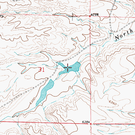 Topographic Map of Hirsig Number 2 Reservoir, WY