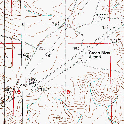 Topographic Map of Greater Green River Intergalactic Spaceport, WY