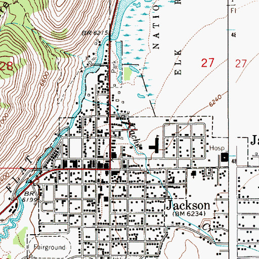 Topographic Map of Jackson Heliport, WY